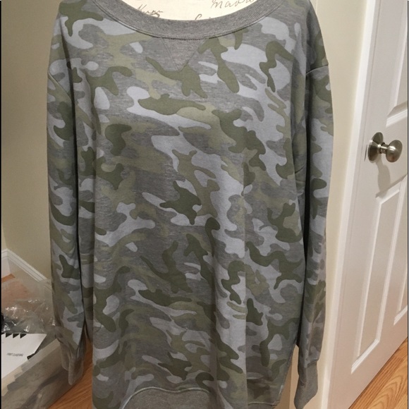 Woman Within Camo FLEECE SWEATSHIRT - Picture 6 of 8